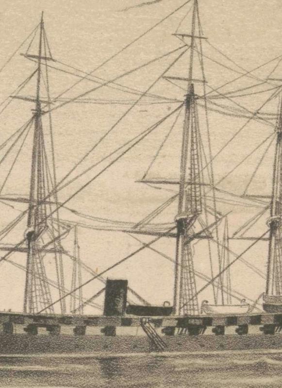 USS Minnesota at Hampton Roads in 1862