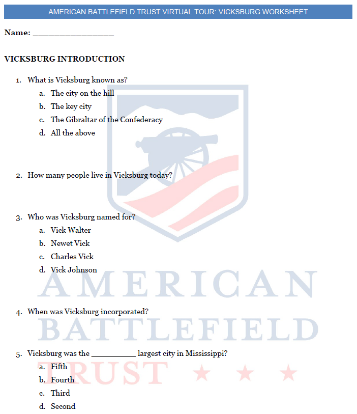 Vicksburg VFT Worksheet Thumbnail