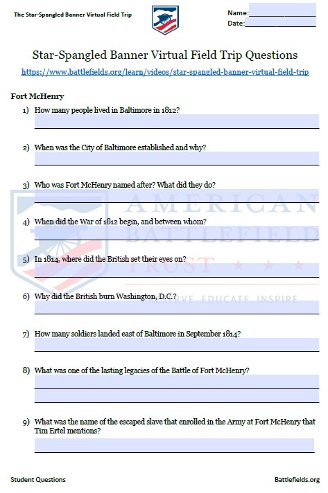 Baltimore Virtual Field Trip Student Questions