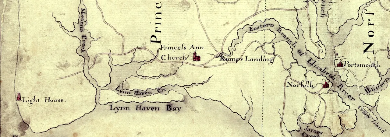1775 Map of Princess Anne County, VA