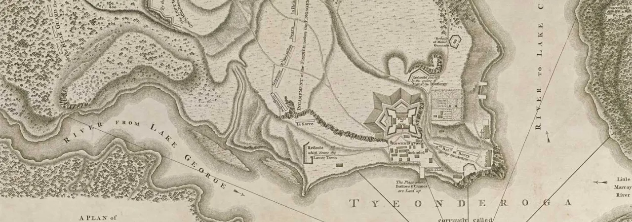 A 18th century map of Fort Carillon at Ticonderoga
