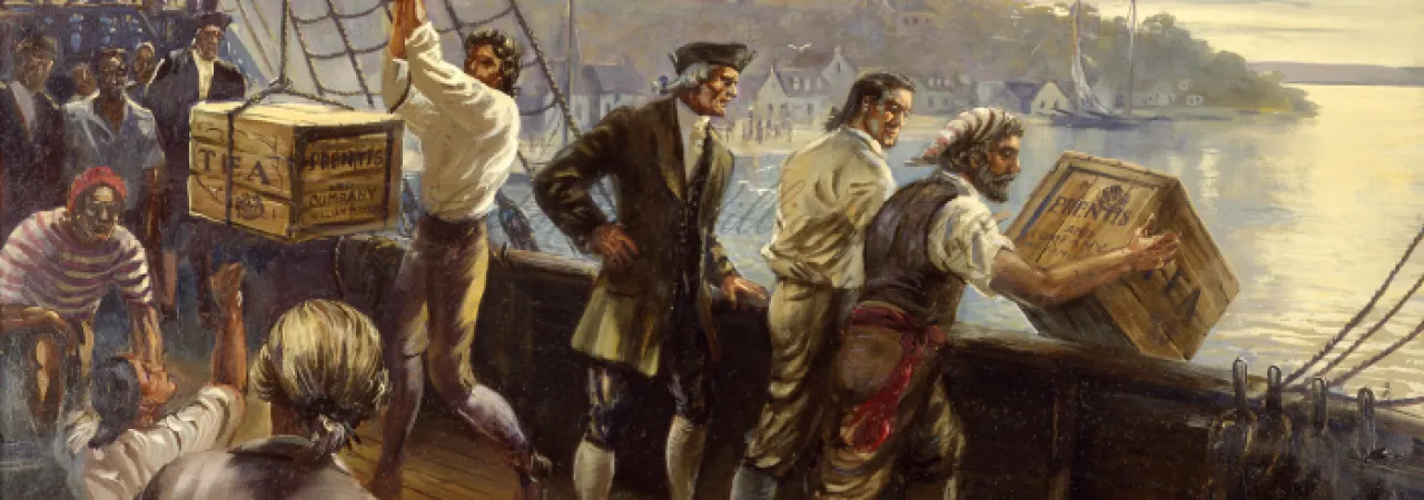 Painting of the Yorktown Tea Party