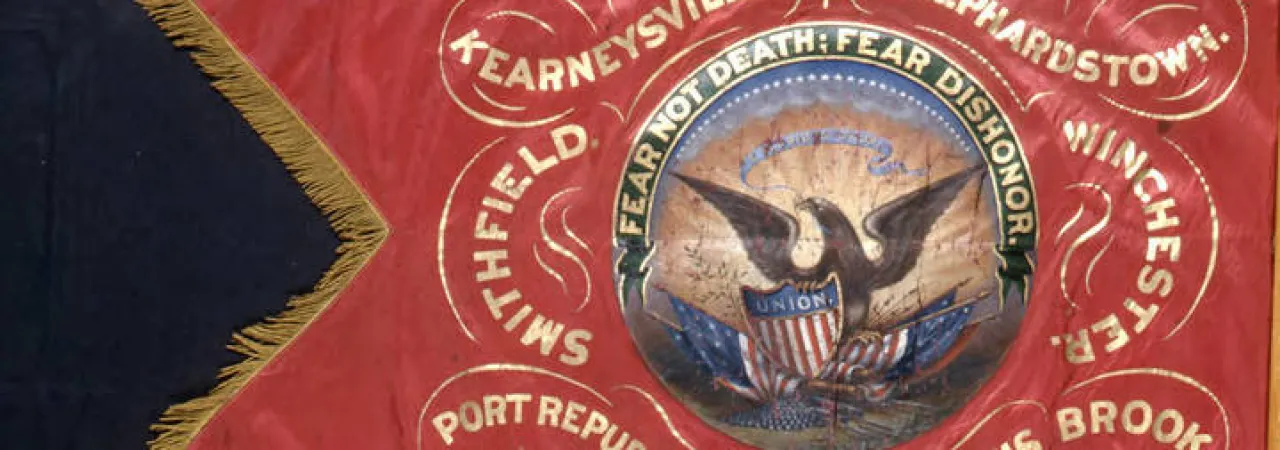 6th Michigan Volunteer Cavalry regimental flag reverse