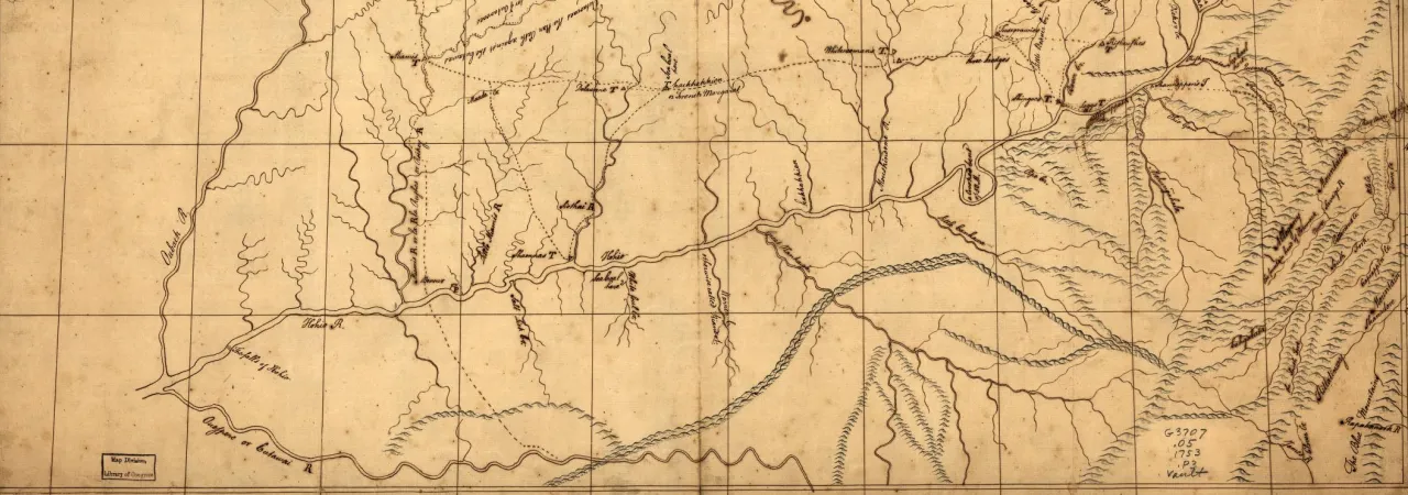 A trader's map of the Ohio country before 1753