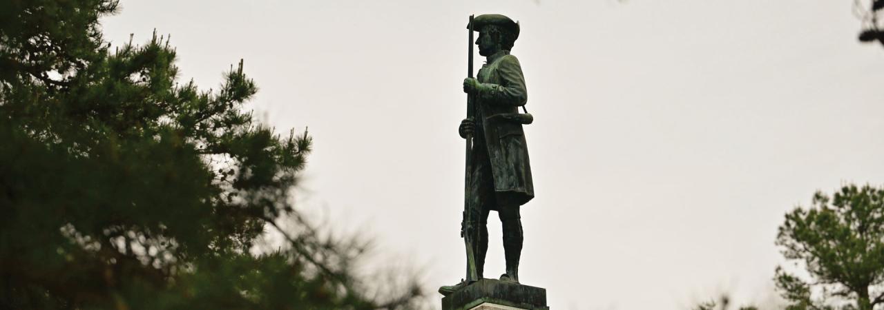 A statue of James Hunter at Alamance Battleground State Historic Site