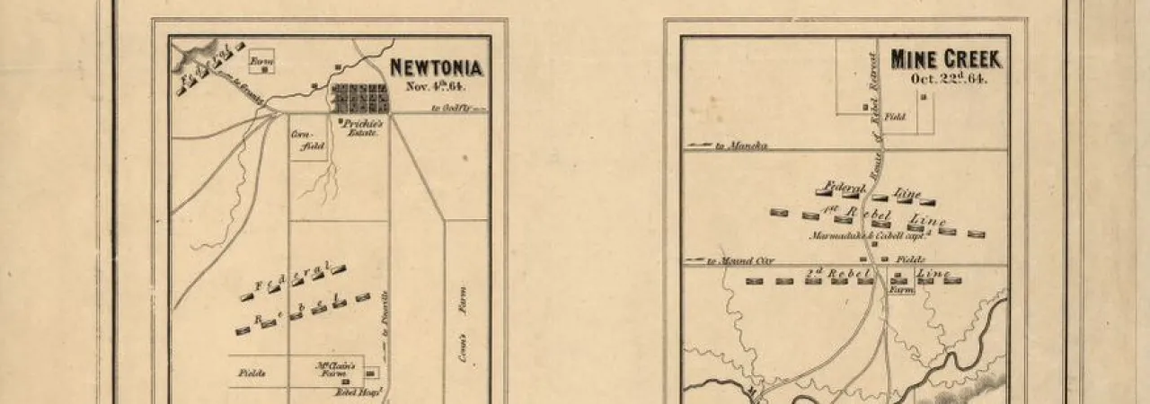 Battle grounds in Missouri during Price's raid in the fall 1864