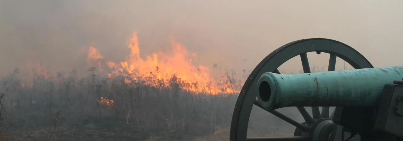 Prescribed fire near the Brawner Farm at Manassas National Battlefield Park in November 2019.