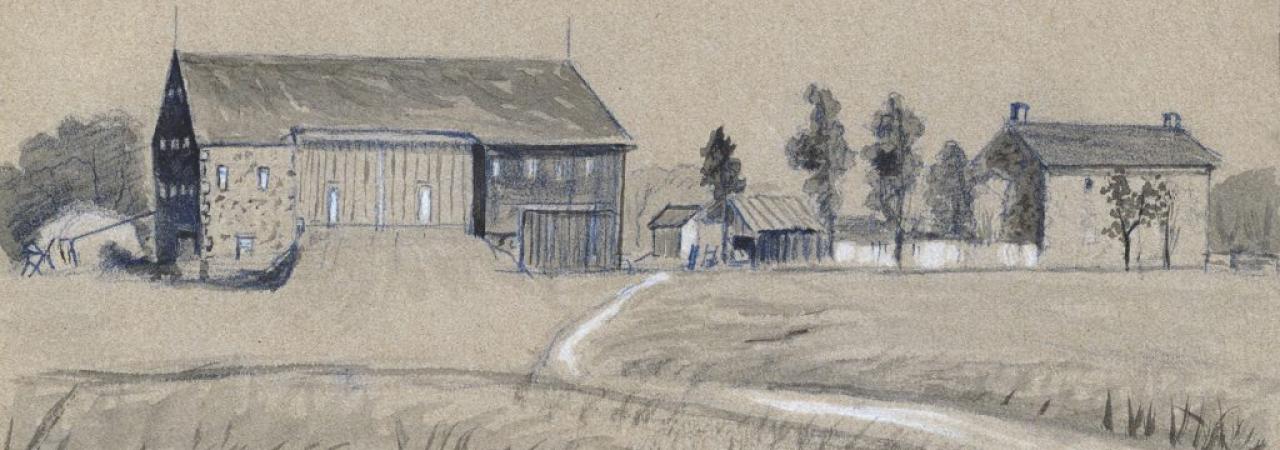 Richard Holland of the 9th Massachusetts Battery’s1884 sketch of Spangler's Farm