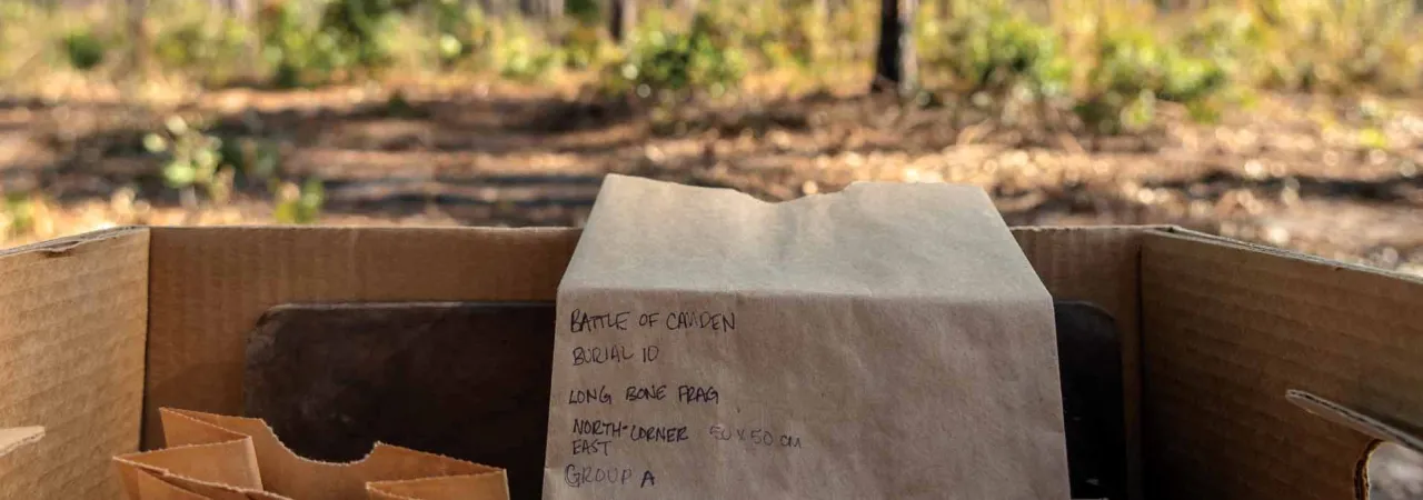 Items from the Camden archealogical dig on the battlefield