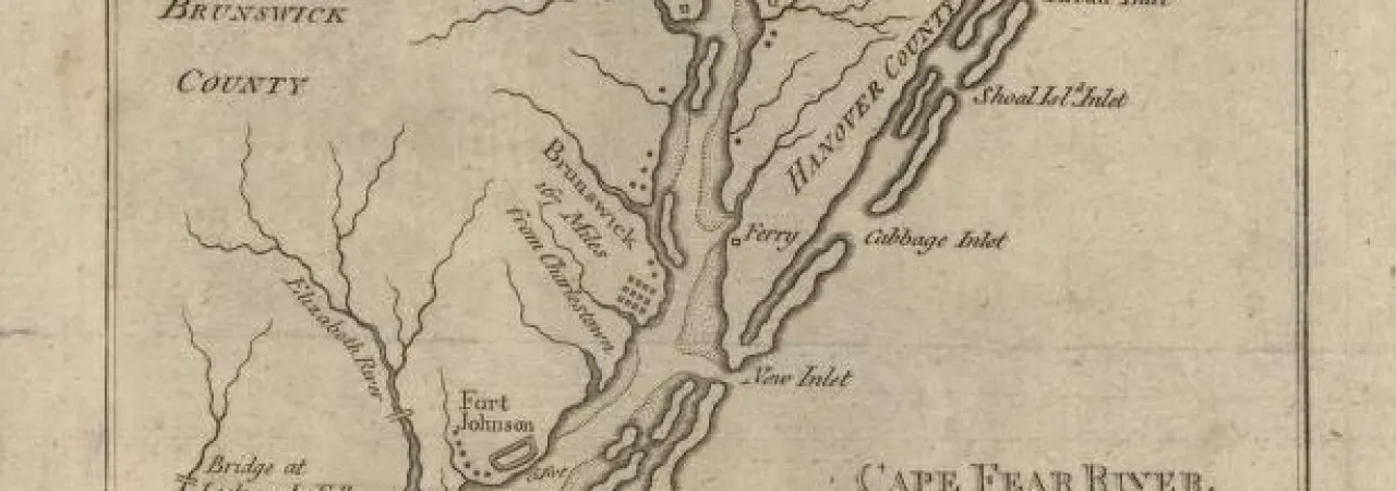Cape Fear River, with the counties adjacent, and the towns of Brunswick and Wilmington, against which Lord Cornwallis, detached a part of his army, the 17th of January 