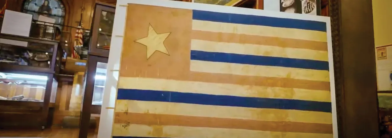 Flag of secession that flew over New Orleans on January 26, 1861, when Louisiana seceded from the Union.