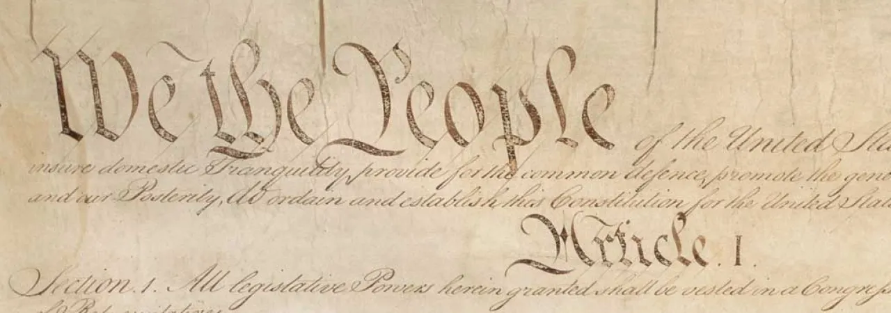The first page of the Constitution of the United States.