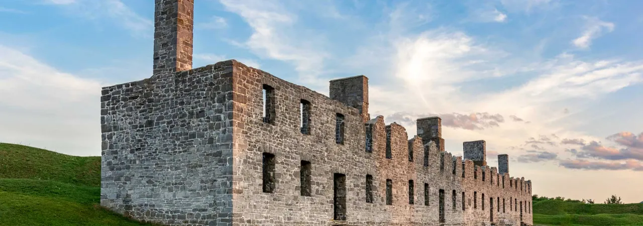 Remaining facade of Crown Point in New York