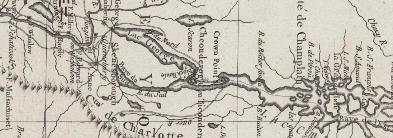 This is an image of a map detailing Fort Ticonderoga's landscape. 