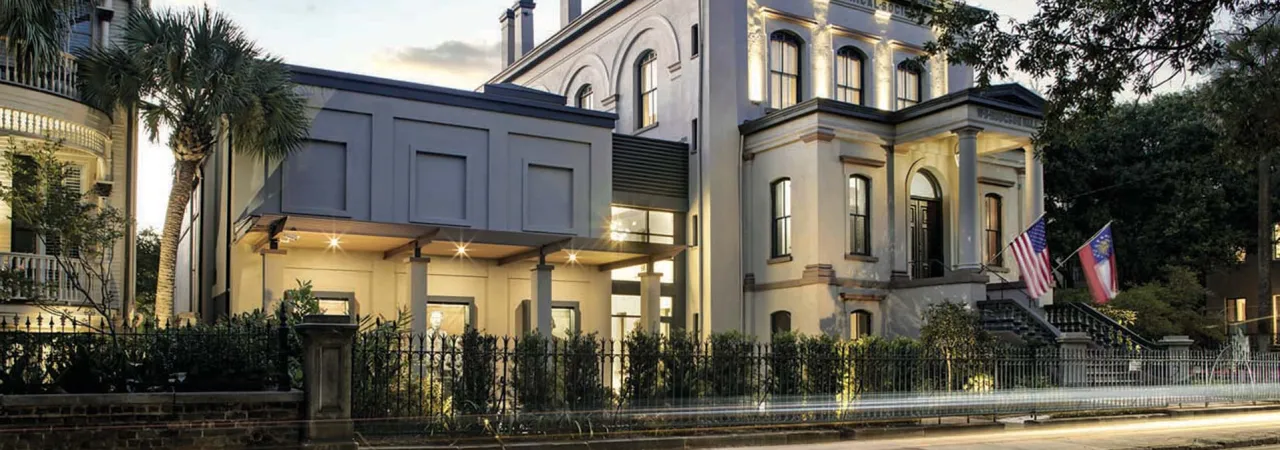 Hodgeson Hall, completed in 1875, houses the Georgia Historical Society