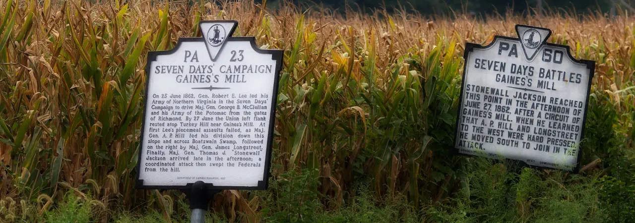 Gaines Mill with cannons