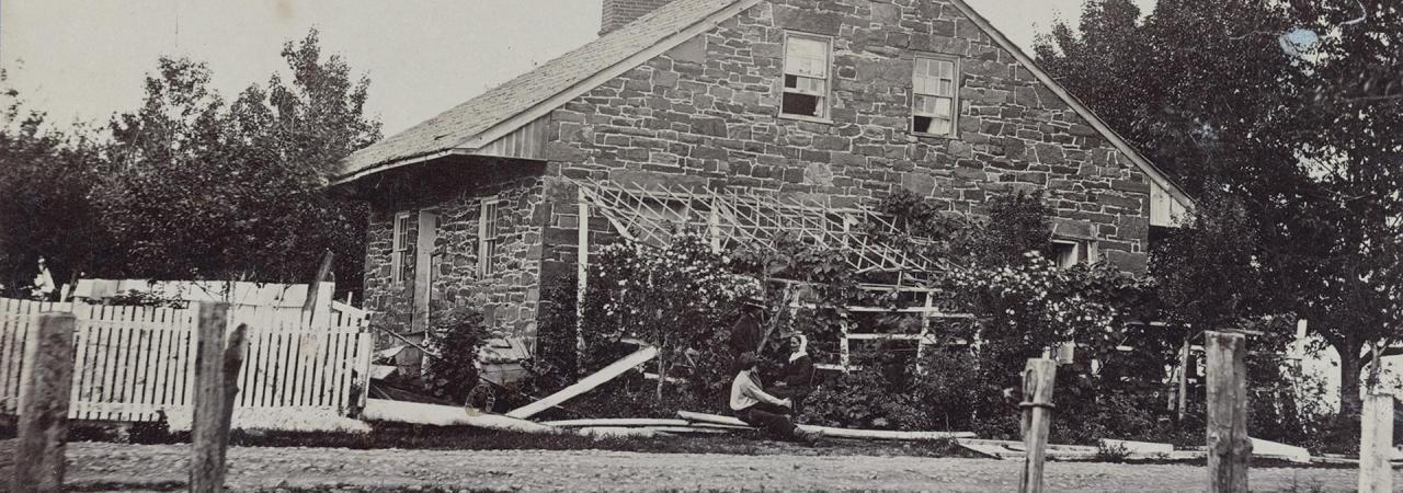A black and white photograph of General Robert E. Lee's Headquarters at Gettysburg