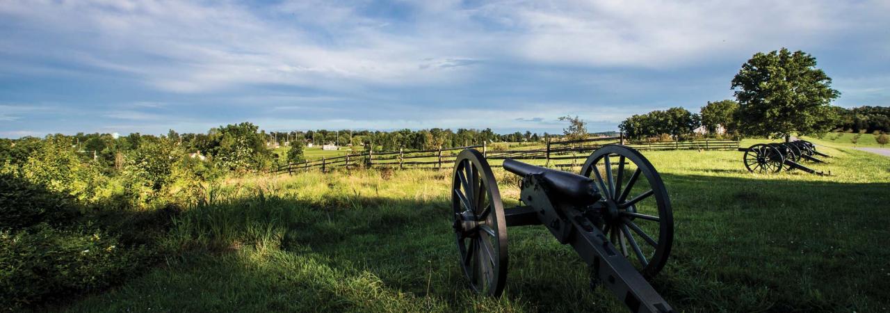 A cannon atop Seminary Ridge, Gettysburg National Military Park, Pa.