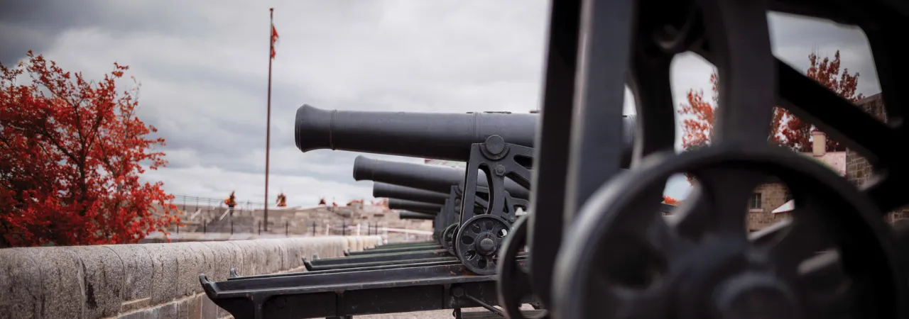 Battlements at Citadelle of Quebec facing the Plains of Abraham