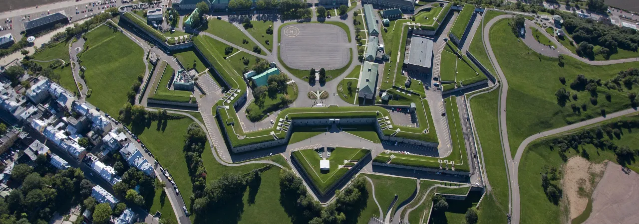 An aerial image of the modern Quebec Citadel