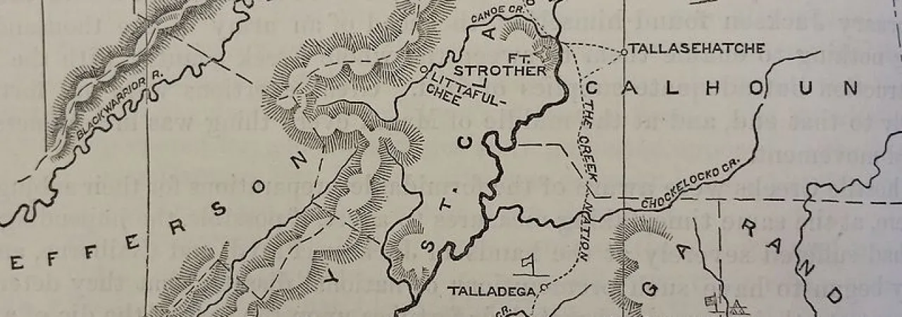 Map of Alabama during the War of 1812