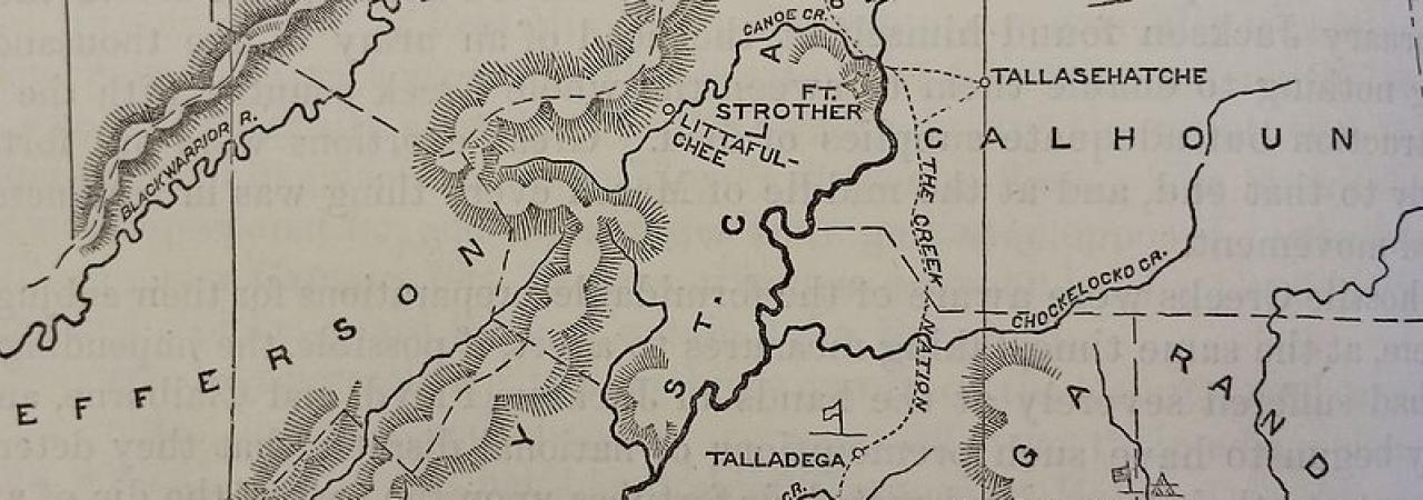 Map of Alabama during the War of 1812