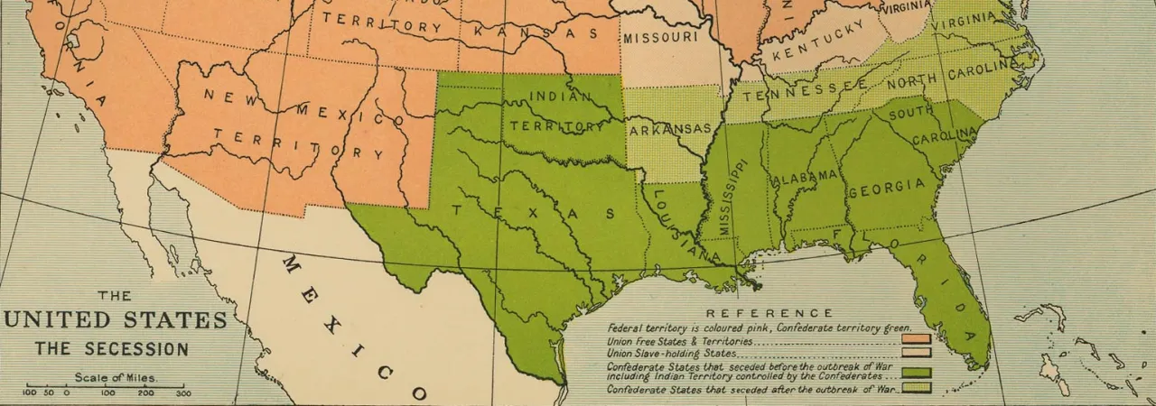 History map of the United States: The Secession