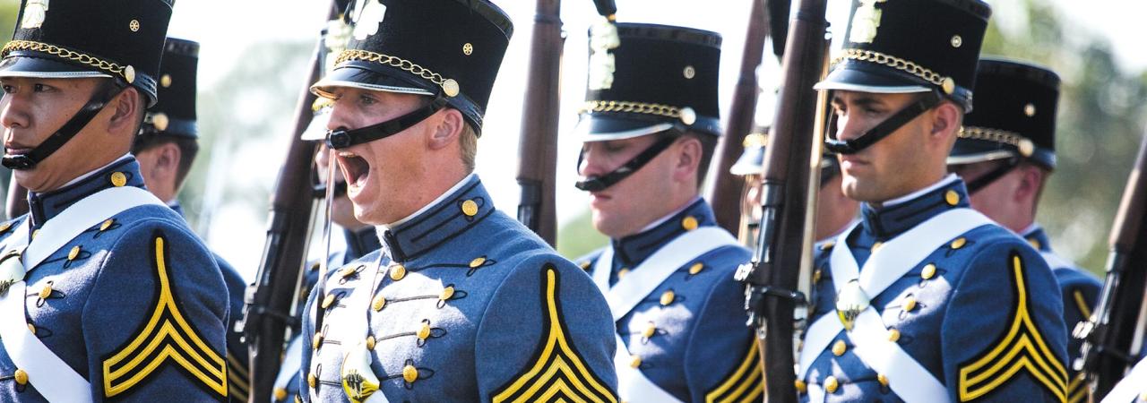 Citadel drill team in dress uniform