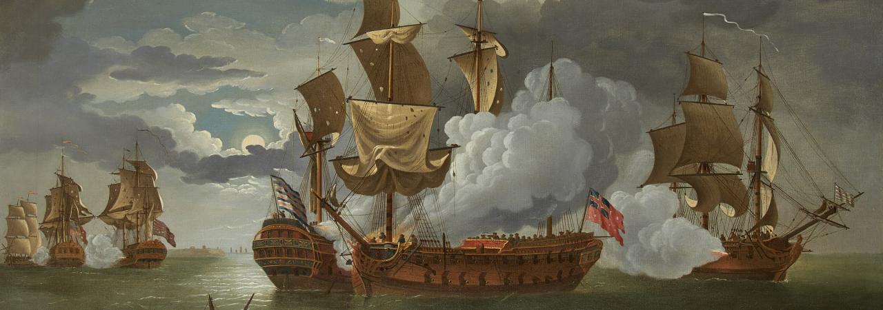 Painting of the action during the Battle of Flamborough Head