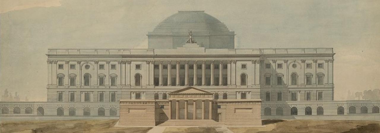 United States Capitol, Washington, D.C. Elevation of west front with propylaea - 1811.jpeg