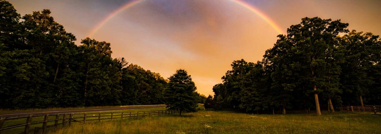 A rainbow at The Wilderness Battlefield, Spotsylvania and Orange Counties, Va.,