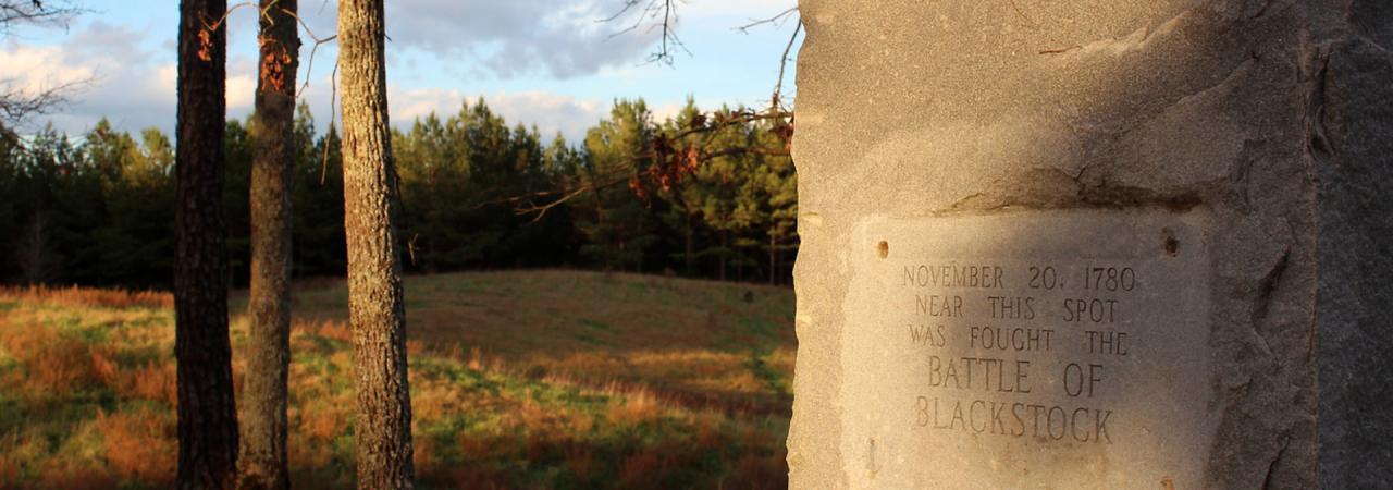 The Battle of Blackstock marker at Battle of Blackstock's Historic Site.