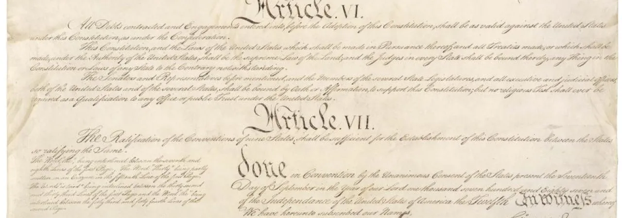 The final page of the Constitution of the United States
