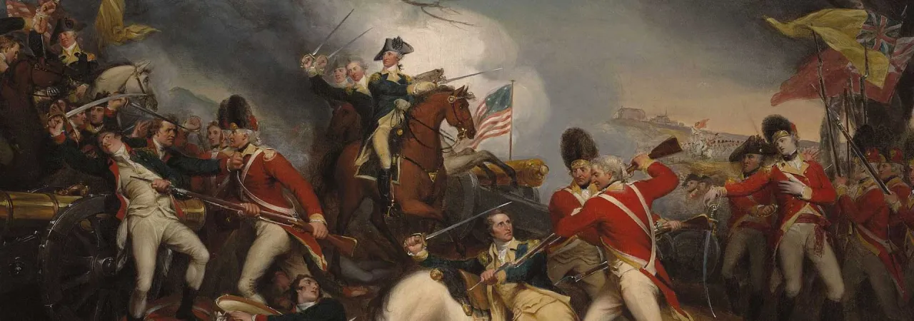 Painting depicting the American victory and death of General Mercer at the Battle of Princeton