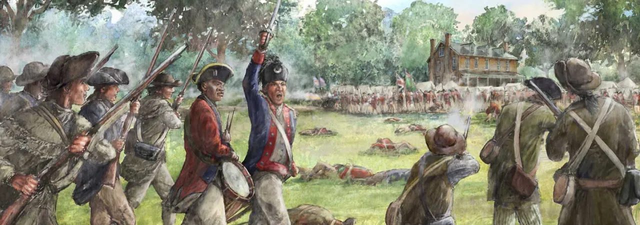 An illustration of the Battle of Eutaw Springs