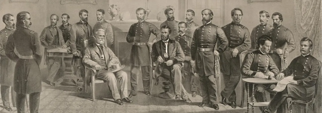 The Room in the McLean House, at Appomattox Court House, in which General Lee Surrendered to General Grant