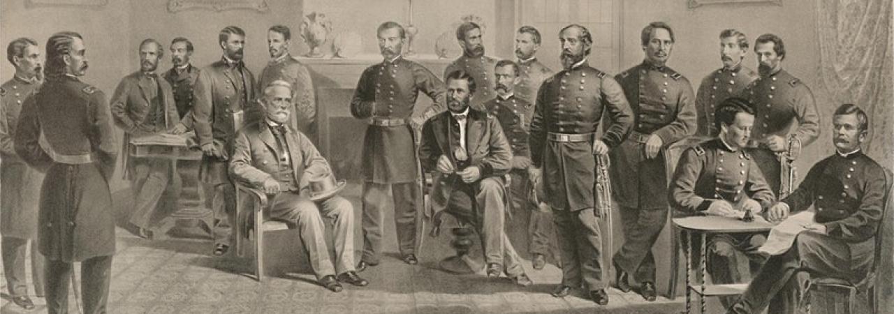 The Room in the McLean House, at Appomattox Court House, in which General Lee Surrendered to General Grant