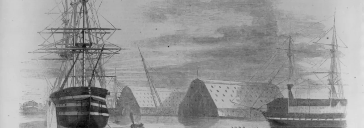 Woodcut image of Gosport Navy Yard