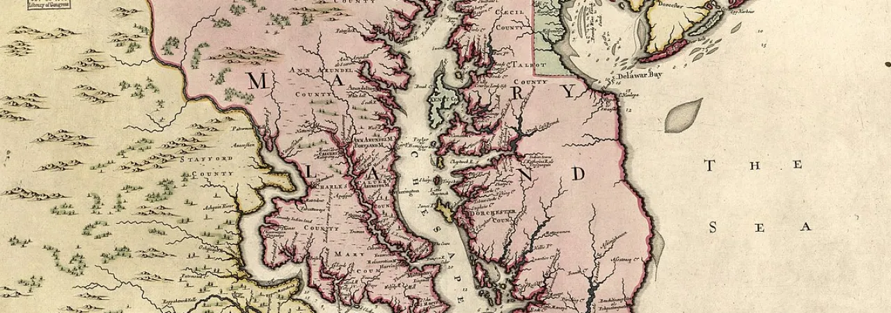 A New Map of Virginia, Mary-land and the Improved Parts of Penn-sylvania & New Jersey, by John Senex, 1721.