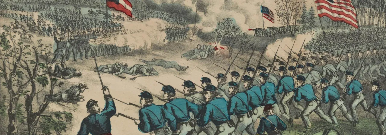 Currier & Ives "The Battle At Cedar Mountain, Aug. 9th. 1862"