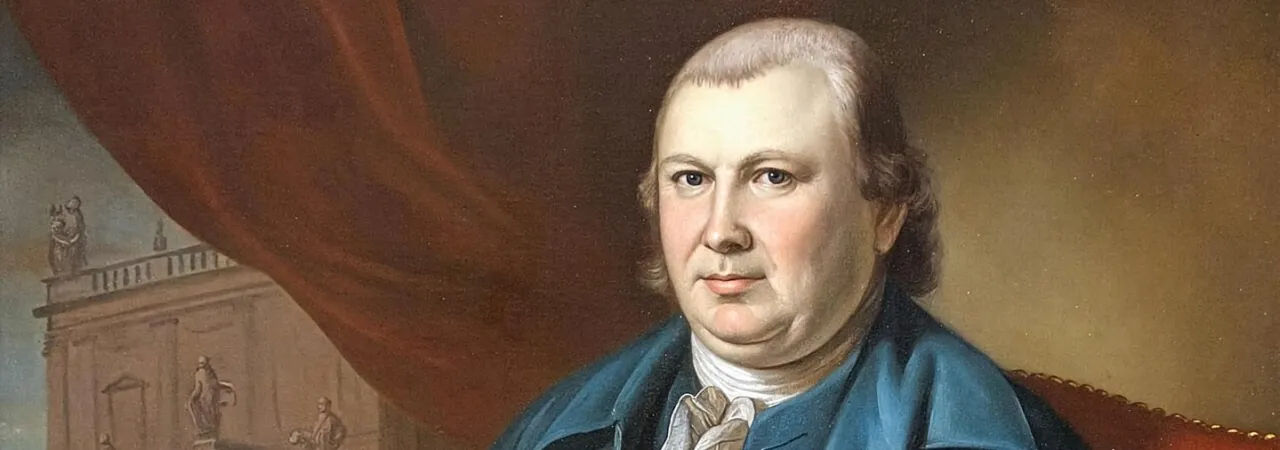 Portrait of Robert Morris (1734–1806), United States Superintendent of Finance (1781–1784) and senator from Pennsylvania (1789–1795), by Charles Willson Peale
