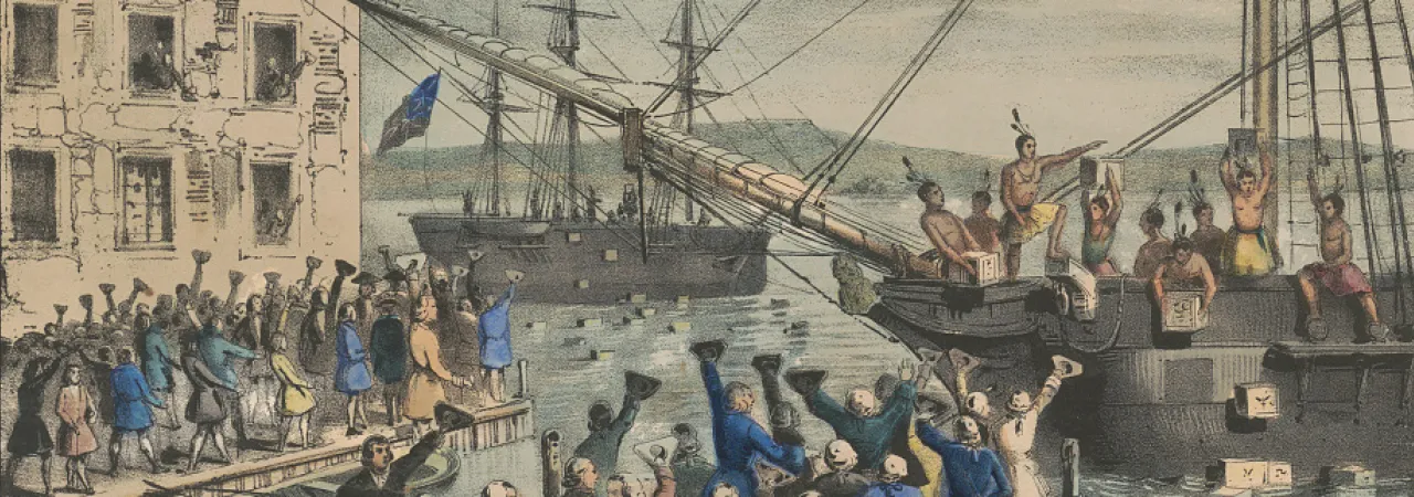 Protesters, some disguised as American Indians, destroyed an entire shipment of tea sent by the East India Company.