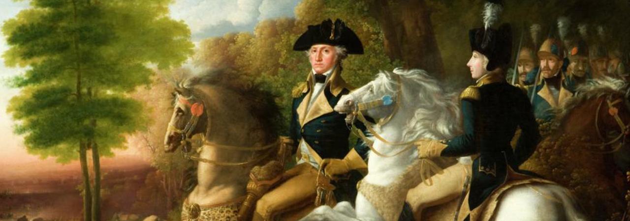 Painting of Washington and Lafayette at Brandywine