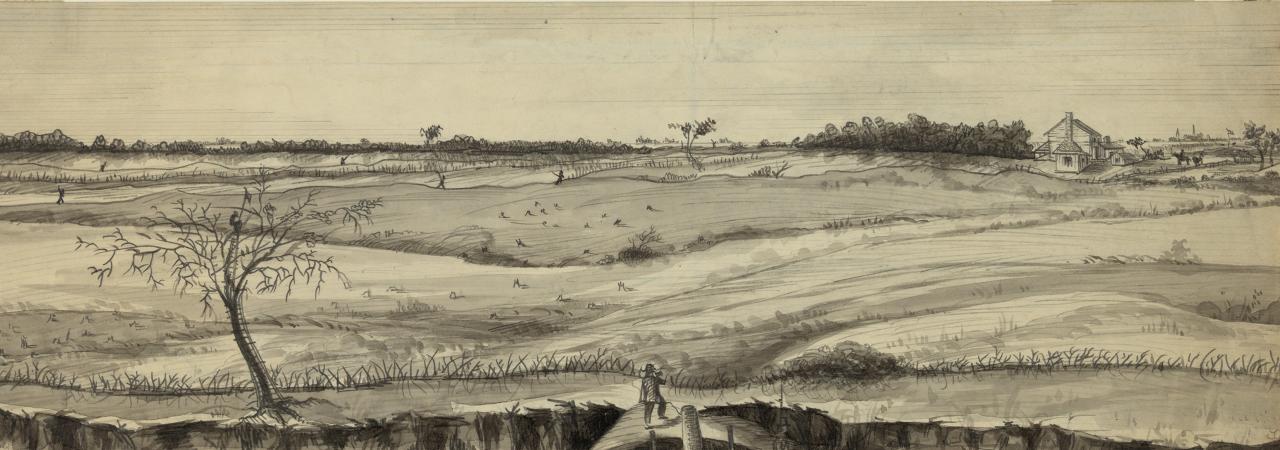 Illustration of the rolling hills landscape at Petersburg