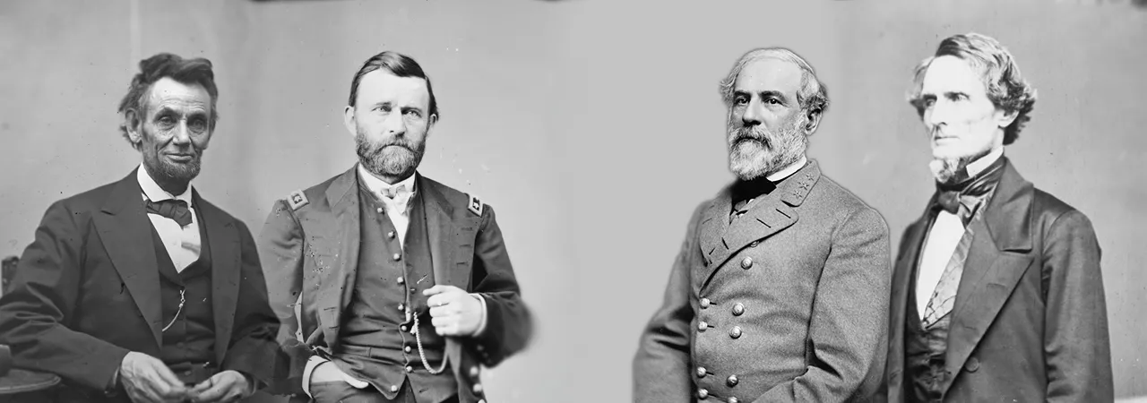 This is an image of Lincoln, Grant, Lee, and Davis.