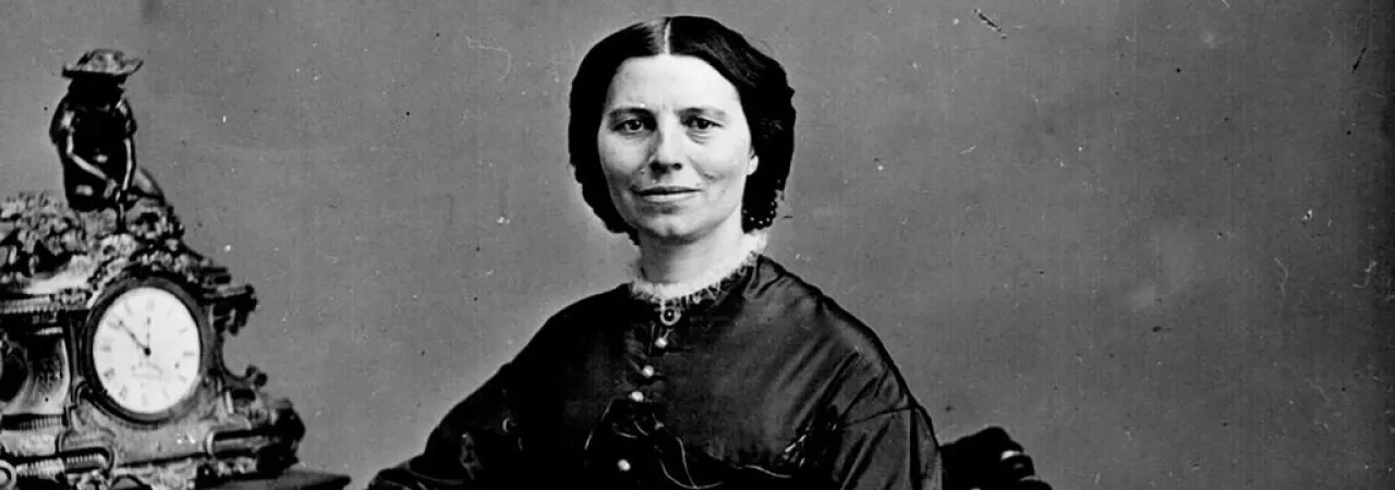 Black and white photograph of a woman