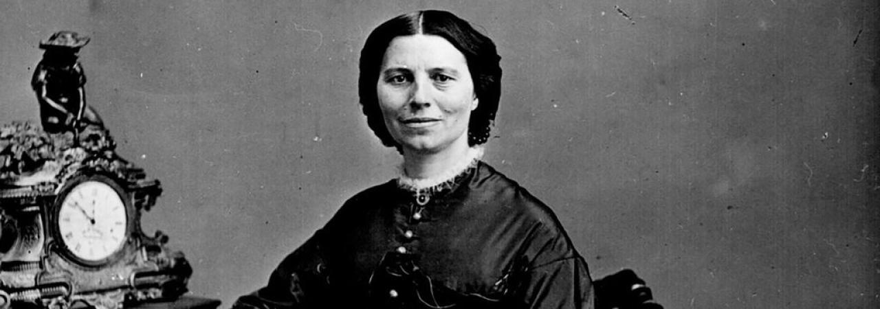 Black and white photograph of a woman