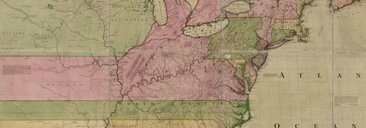 An 18th century map of the Thirteen Colonies