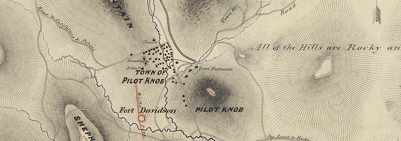 Map detailing the area surrounding Fort Davidson