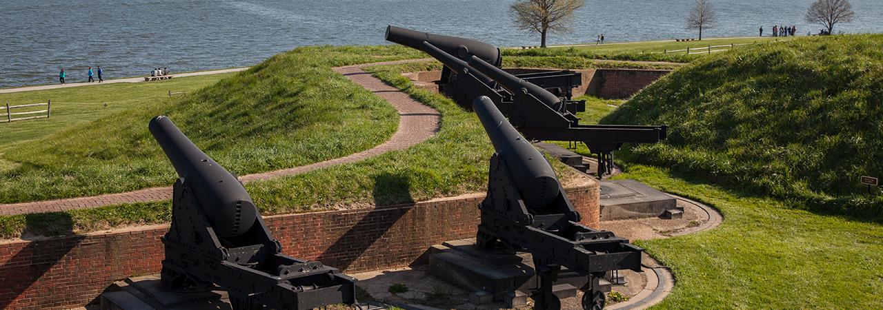 Photograph of cannons at Fort McHenry